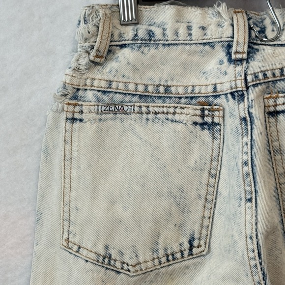 Vintage 80s Light Acid Wash Jeans Patches Retro Zena Size 6 - Picture 15 of 16